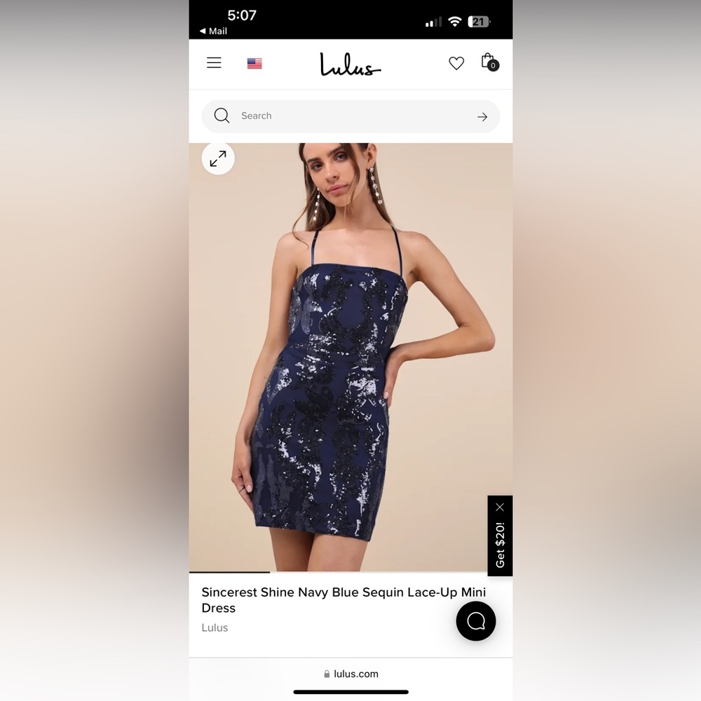 NWT Lulus navy sparkly dress